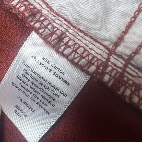 Talbot's Stretch Corduroy Straight Leg Pants 16 Burnt Orange Supersoft Career - Picture 8 of 9